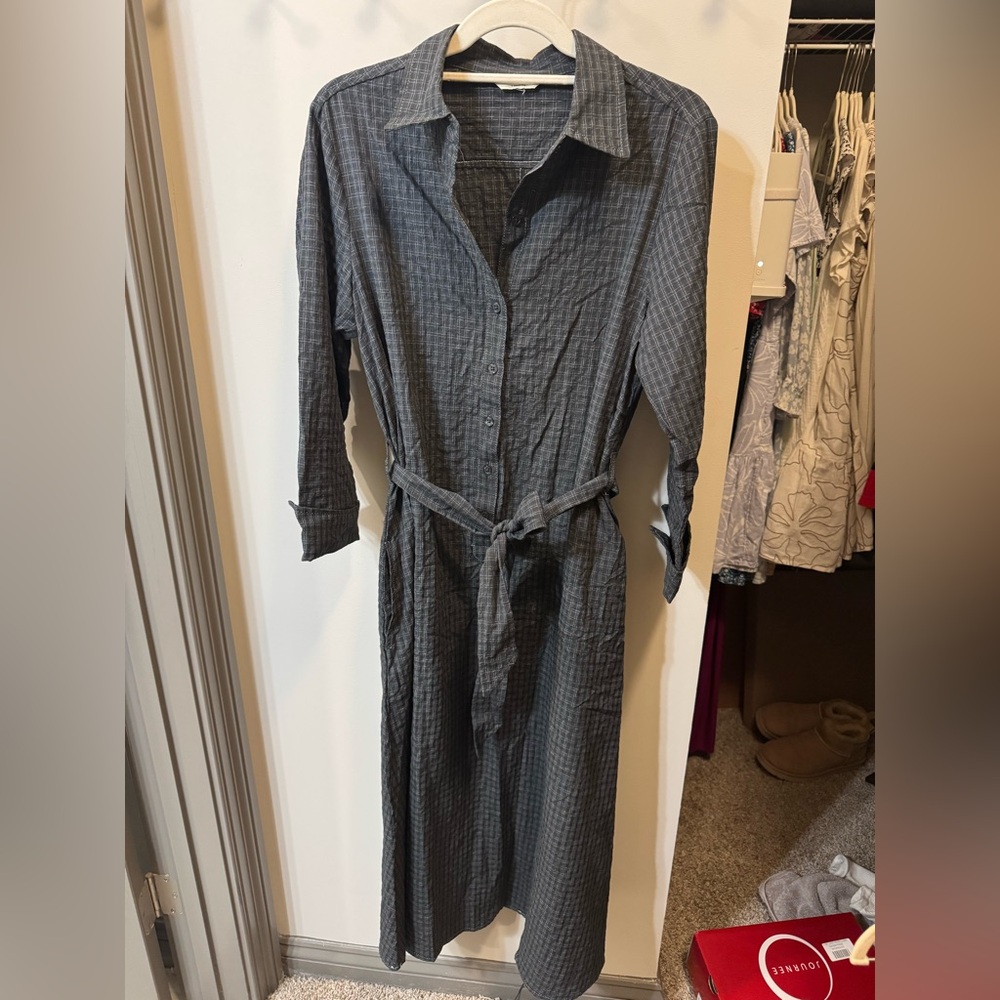 Max Studio - Plaid Midi Shirtdress